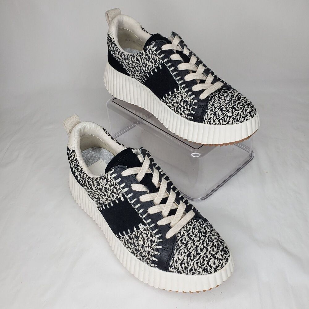 Dolce Vita Dolley Black White Platform Sneaker Sz 8